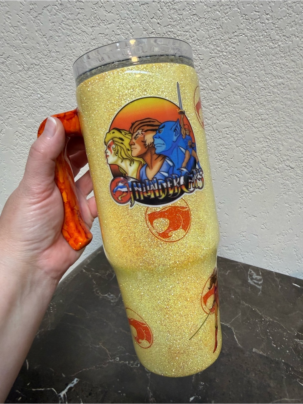 Thundercats 80s 90s Throwback Cartoon Classic Glitter Tumbler Cup 30 oz Handmade